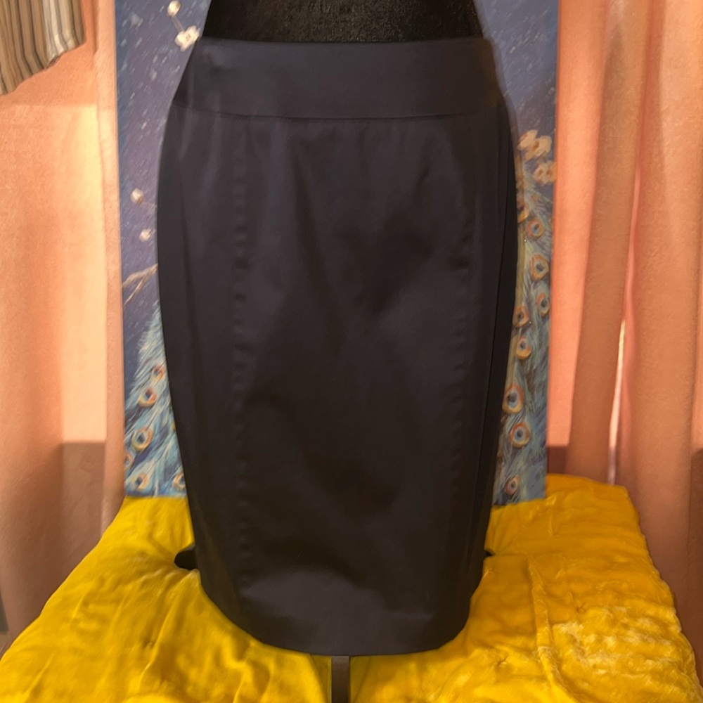 Lafayette 148 New York Size 6 Navy Pencil Skirt